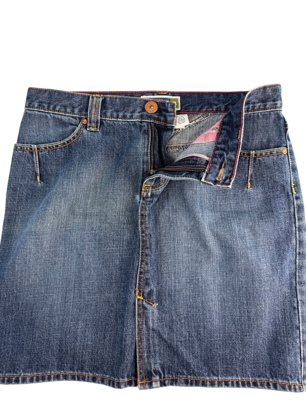 Vintage Old Navy Low Waist Denim Mini Skirt Size 8 - Picture 3 of 7